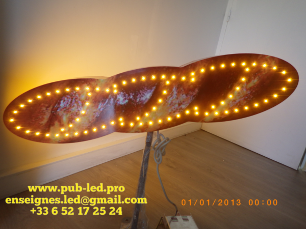 ENSEIGNE LUMINEUSE LED DOUBLE FACES “BAGUETTE” EXTERNE PRÊT À INSTALLER AVEC ANIMATION ET TÉLÉCOMMANDE 90x20cm - Image 2